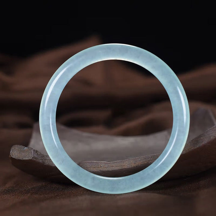 Buddha Stones Blue Chalcedony Emotional Balance Energy Bracelet Bangle - 62-63mm - image 0