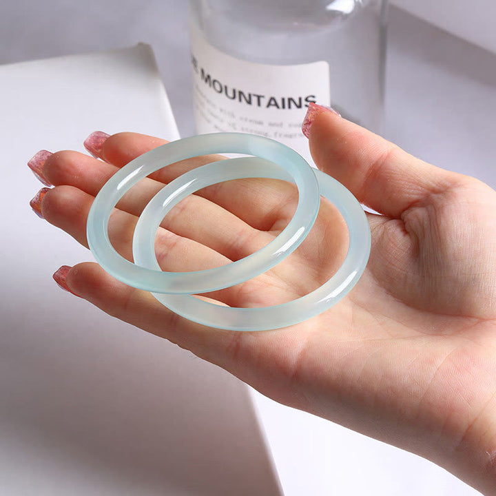 Buddha Stones Blue Chalcedony Emotional Balance Energy Bracelet Bangle - image 2