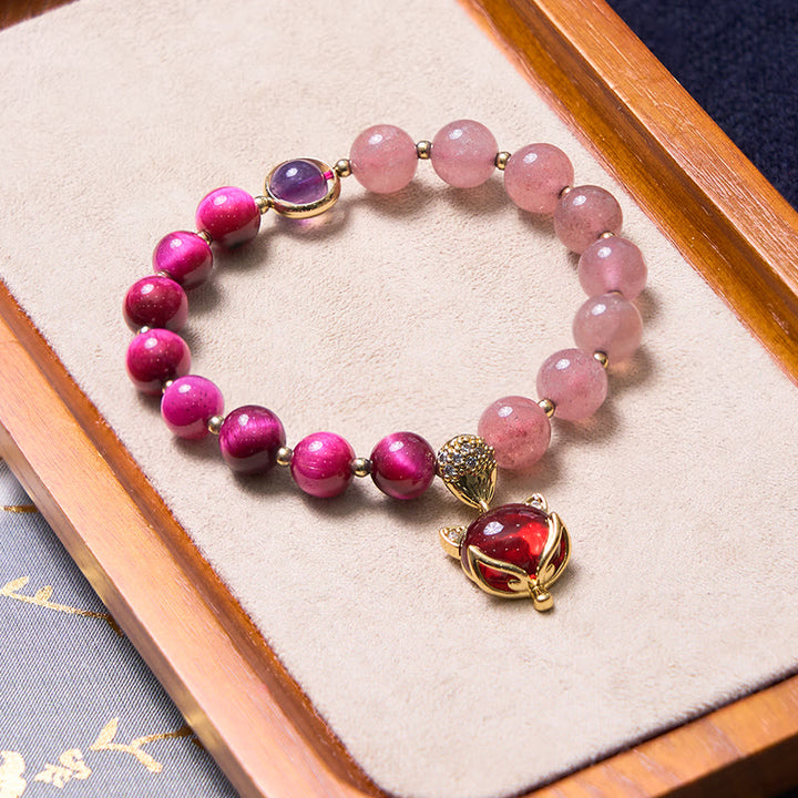 Buddha Stones Enhance Happiness and Joy Purple Bracelet Bangle Bundle