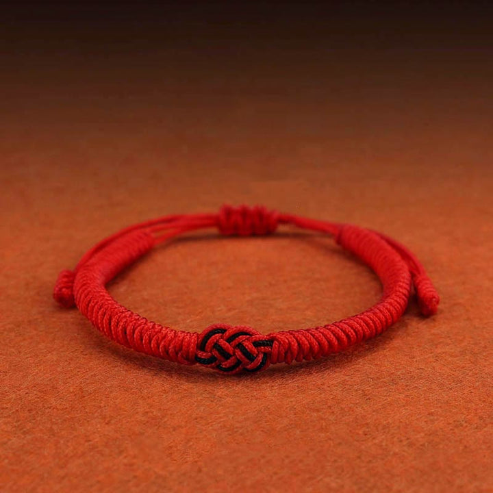 Buddha Stones 2Pcs Tibetan Luck Chinese Knot Protection String Bracelet