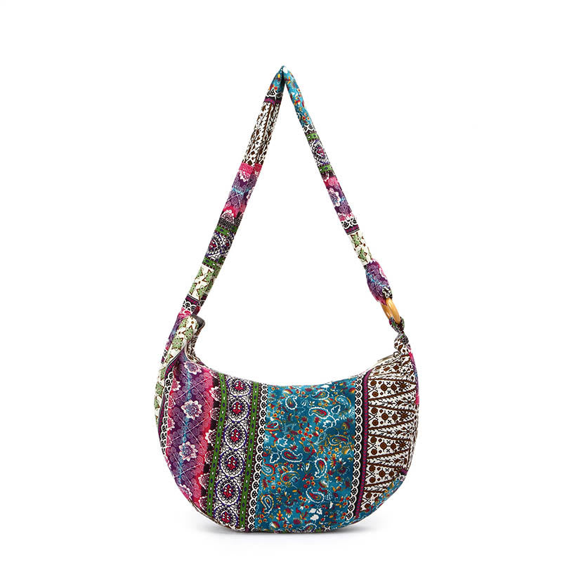 Buddha Stones Cotton Stripes Print Crossbody Bag Shoulder Bag