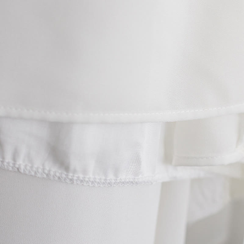 Buddha Stones 2Pcs Frog-Button Long Sleeve Midi Dress Wide Leg Pants Chiffon Zen Women's Set - image 14