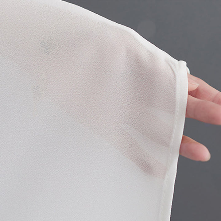 Buddha Stones 2Pcs Frog-Button Long Sleeve Midi Dress Wide Leg Pants Chiffon Zen Women's Set - image 12