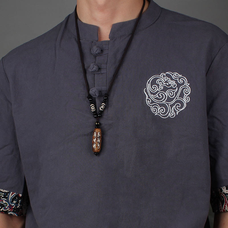 Buddha Stones Tibet Om Mani Padme Hum Dzi Bead Avalokitesvara Pattern Wealth Necklace Pendant - image 10