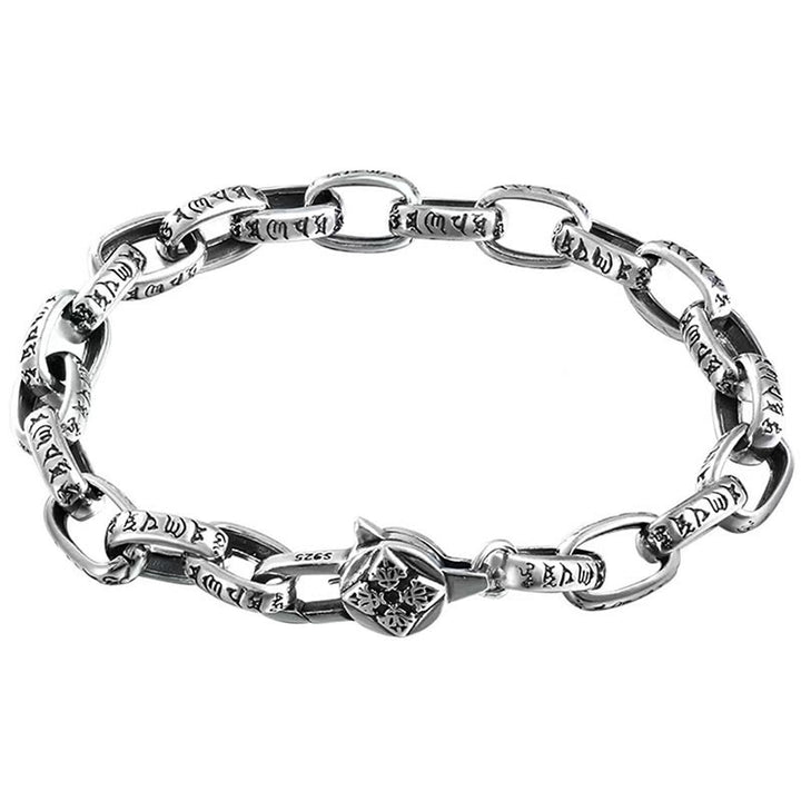 Buddha Stones 925 Sterling Silver Six True Words Wisdom Calm Bracelet - image 11