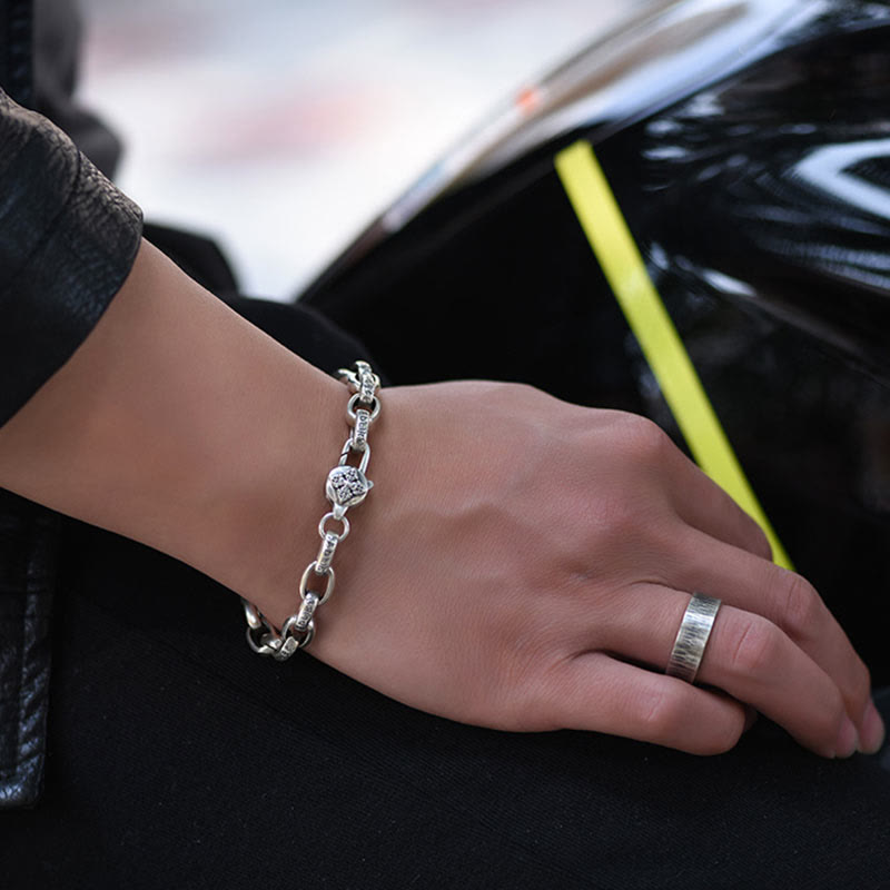 Buddha Stones 925 Sterling Silver Six True Words Wisdom Calm Bracelet - image 9