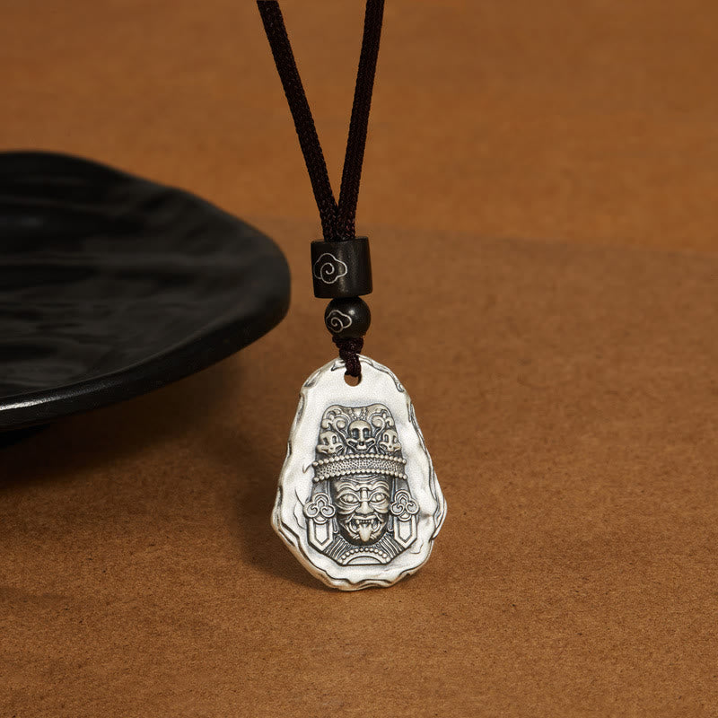 Buddha Stones 999 Sterling Silver Ksitigarbha Buddha Zakiram Goddess Necklace Pendant