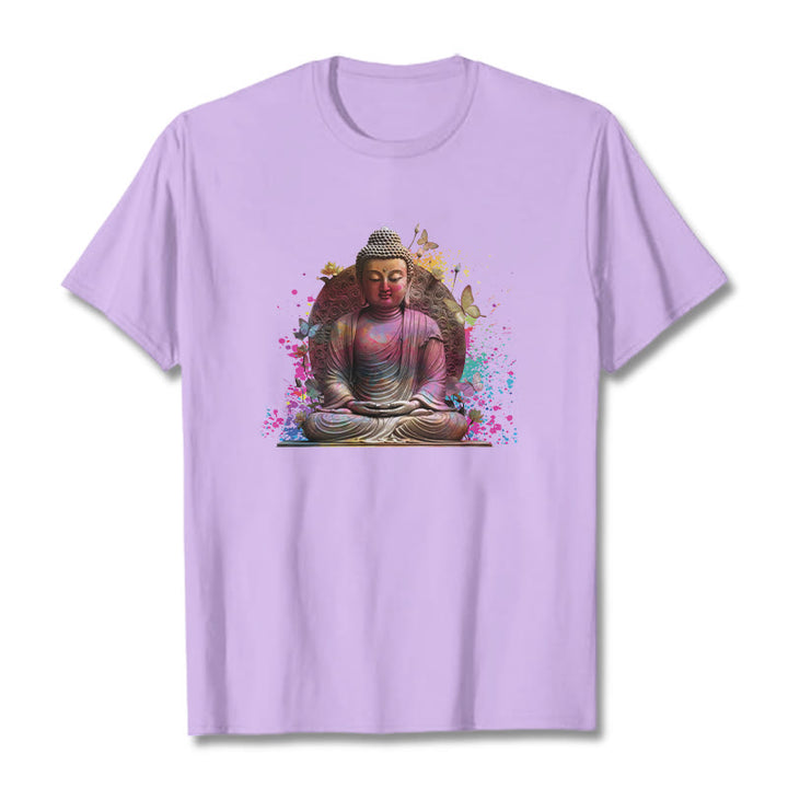 Buddha Stones Butterfly Meditation Buddha Tee T-shirt