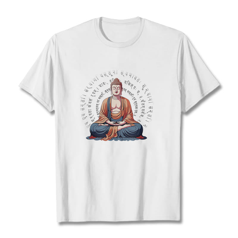 Buddha Stones Sanskrit Heart Sutra Form Is No Other Than Emptiness Tee T-shirt