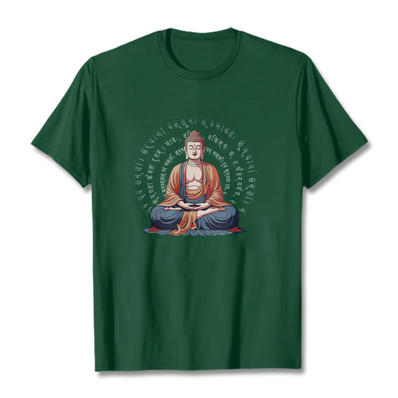 Buddha Stones Sanskrit Heart Sutra Form Is No Other Than Emptiness Tee T-shirt - ForestGreen - 2XL - image 11