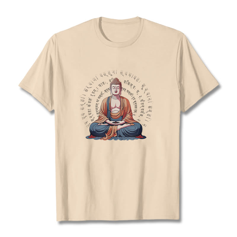 Buddha Stones Sanskrit Heart Sutra Form Is No Other Than Emptiness Tee T-shirt - Bisque - 2XL - image 9