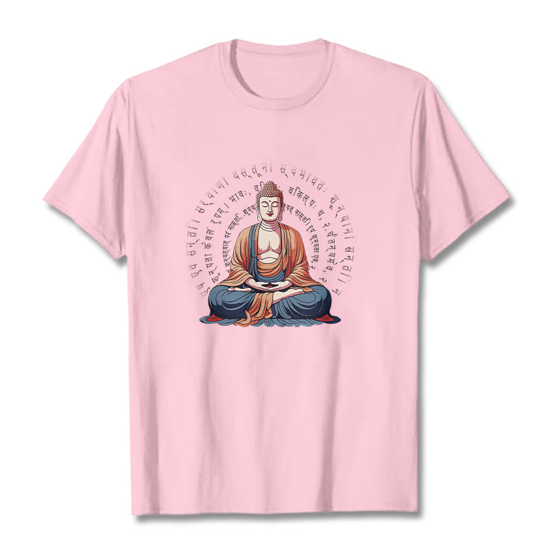 Buddha Stones Sanskrit Heart Sutra Form Is No Other Than Emptiness Tee T-shirt - LightPink - 2XL - image 13