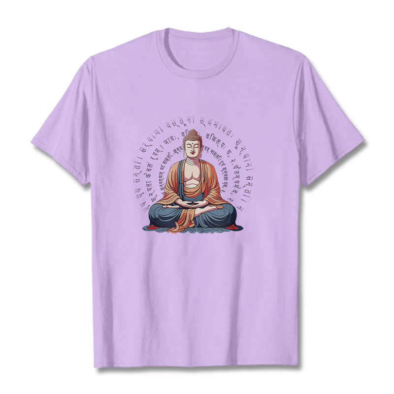 Buddha Stones Sanskrit Heart Sutra Form Is No Other Than Emptiness Tee T-shirt - Plum - 2XL - image 17