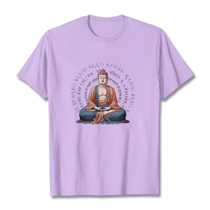 Buddha Stones Sanskrit Heart Sutra Form Is No Other Than Emptiness Tee T-shirt - Plum - 2XL - image 17