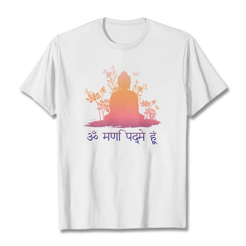 Buddha Stones Sanskrit OM NAMAH SHIVAYA Tee T-shirt - White - 2XL - image 1