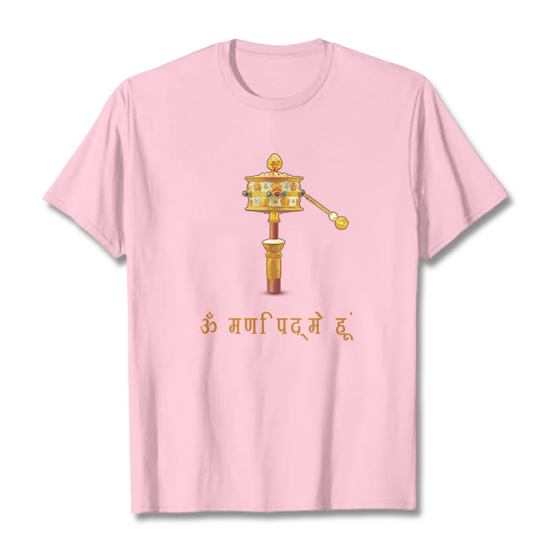 Buddha Stones Sanskrit OM NAMAH SHIVAYA Prayer Wheel Tee T-shirt - LightPink - 2XL - image 13