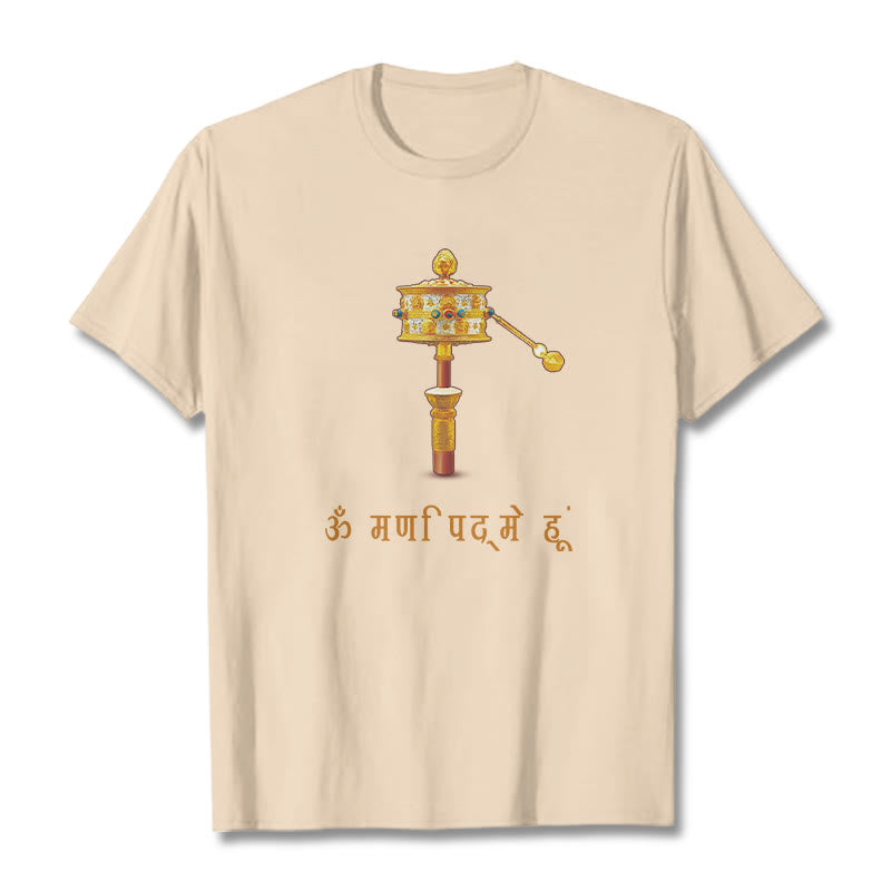 Buddha Stones Sanskrit OM NAMAH SHIVAYA Prayer Wheel Tee T-shirt - Bisque - 2XL - image 9