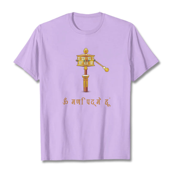 Buddha Stones Sanskrit OM NAMAH SHIVAYA Prayer Wheel Tee T-shirt - Plum - 2XL - image 17