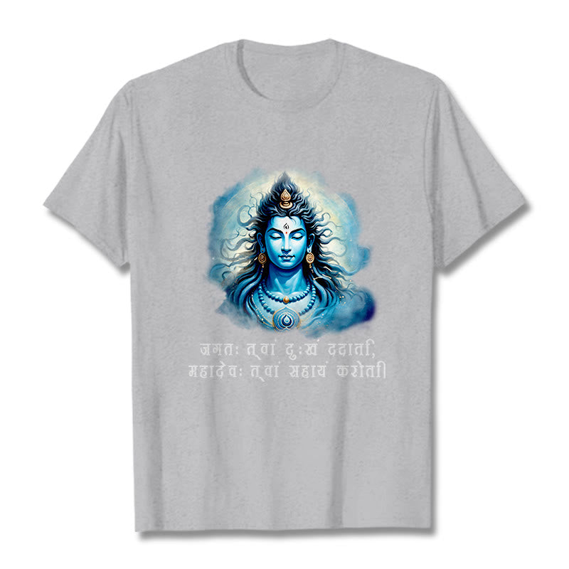 Buddha Stones Sanskrit Mahadev Comes To Your Aid Tee T-shirt - LightGrey - 2XL - image 19