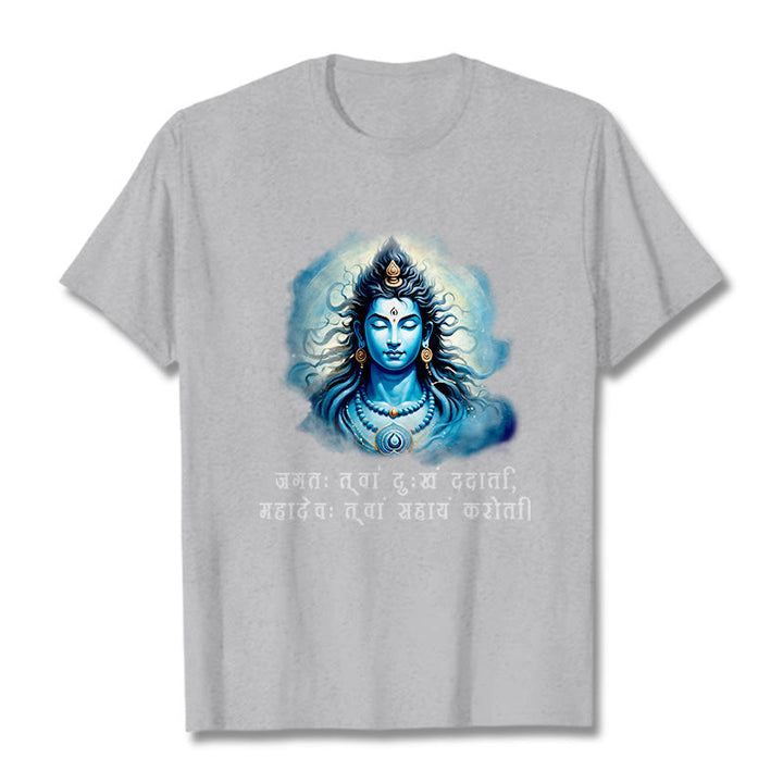 Buddha Stones Sanskrit Mahadev Comes To Your Aid Tee T-shirt - LightGrey - 2XL - image 19