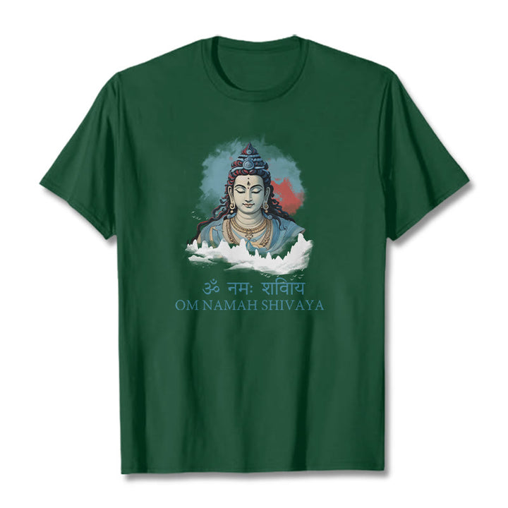 Buddha Stones Sanskrit OM NAMAH SHIVAYA Colorful Clouds Tee T-shirt