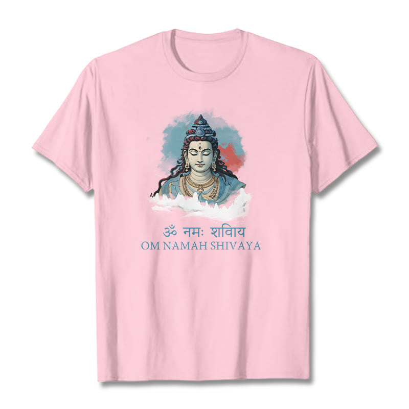 Buddha Stones Sanskrit OM NAMAH SHIVAYA Colorful Clouds Tee T-shirt