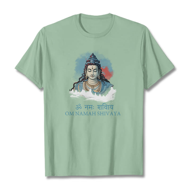 Buddha Stones Sanskrit OM NAMAH SHIVAYA Colorful Clouds Tee T-shirt