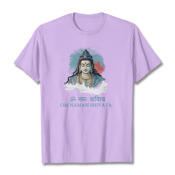 Buddha Stones Sanskrit OM NAMAH SHIVAYA Colorful Clouds Tee T-shirt - Plum - 2XL - image 15