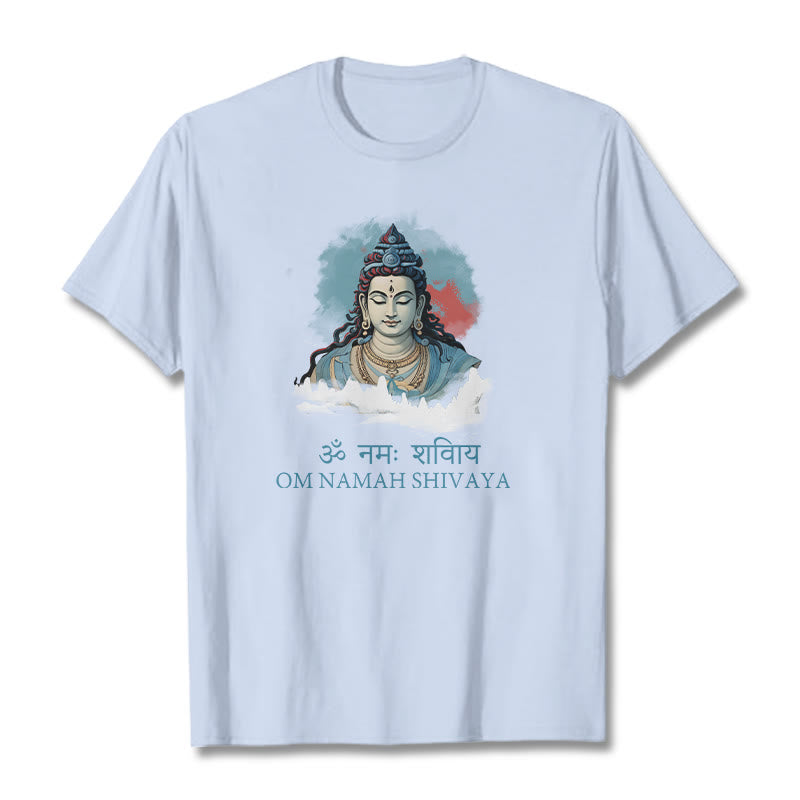 Buddha Stones Sanskrit OM NAMAH SHIVAYA Colorful Clouds Tee T-shirt - LightCyan - 2XL - image 17
