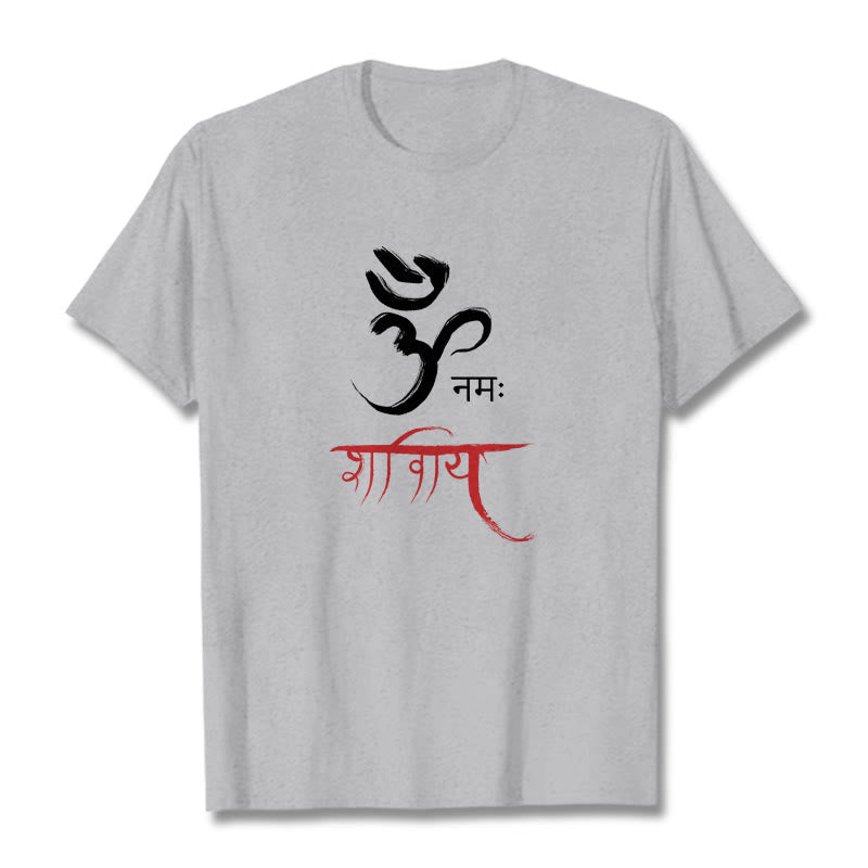 Buddha Stones OM NAMAH SHIVAYA Mantra Sanskrit Tee T-shirt - LightGrey - 2XL - image 1