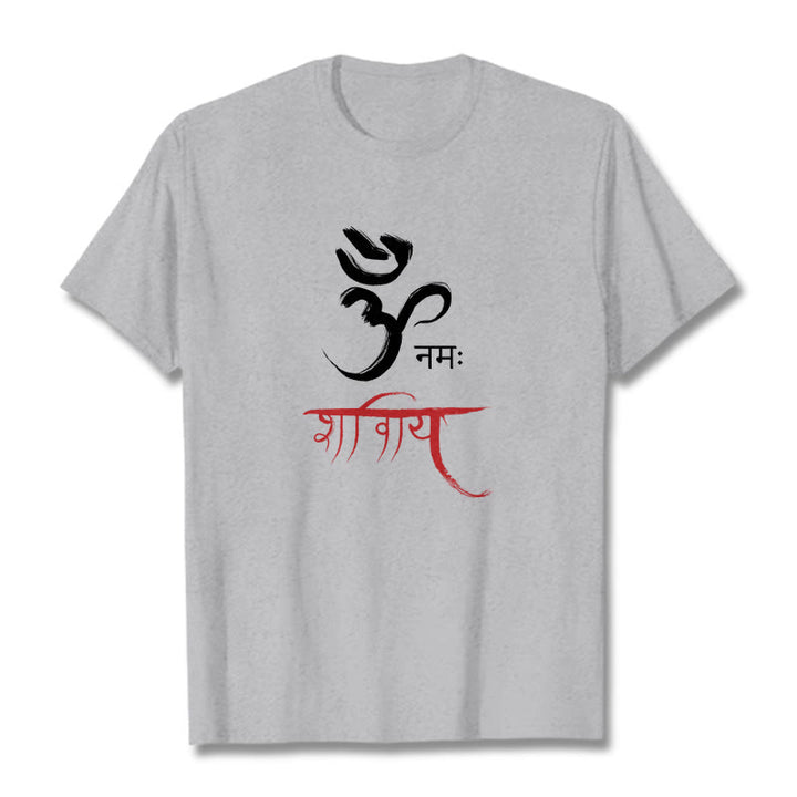 Buddha Stones OM NAMAH SHIVAYA Mantra Sanskrit Tee T-shirt - LightGrey - 2XL - image 1
