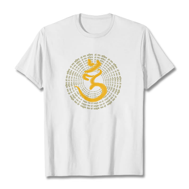 Buddha Stones 108 OM NAMAH SHIVAYA Mantra Sanskrit Tee T-shirt - White - 2XL - image 6
