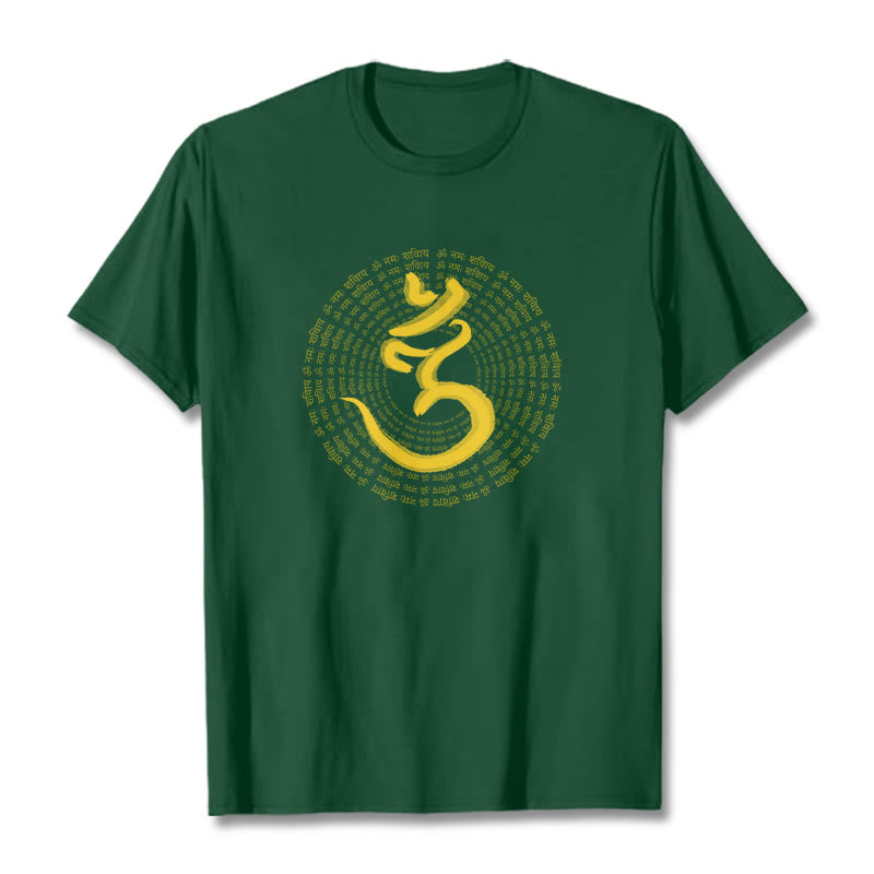 Buddha Stones 108 OM NAMAH SHIVAYA Mantra Sanskrit Tee T-shirt - ForestGreen - 2XL - image 1