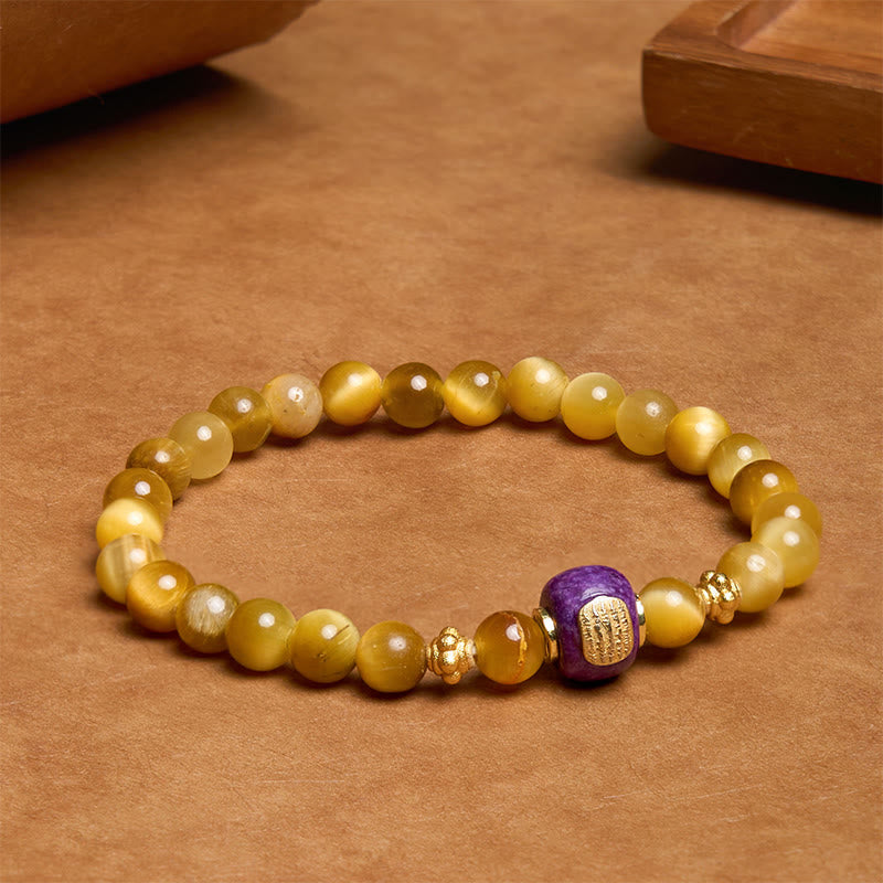 Buddha Stones Tiger Eye Bead Fortune Protection Bracelet