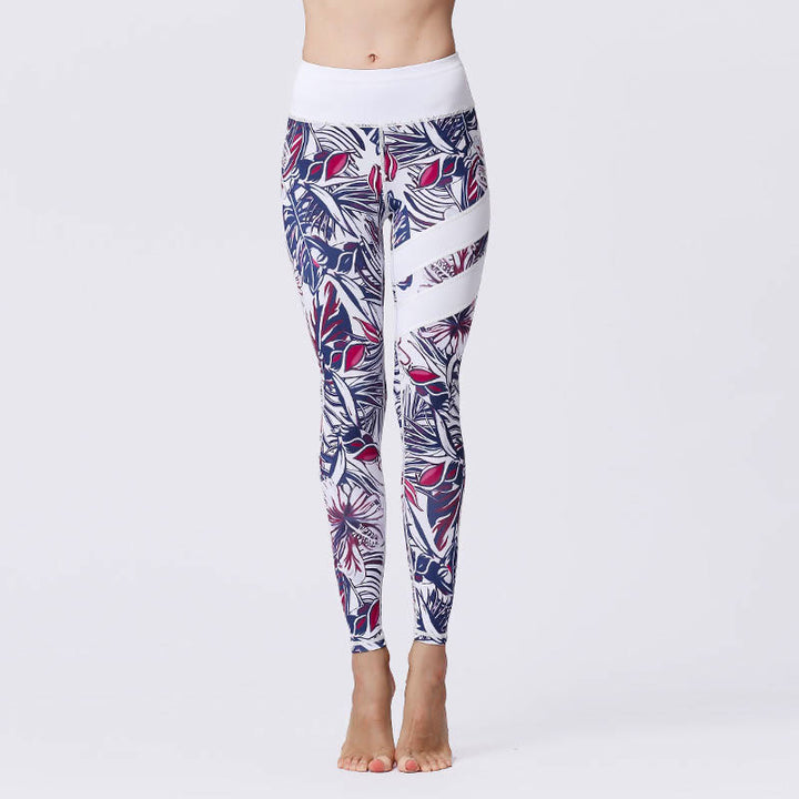 Buddha Stones Flower Petal Leaves Print Sports Exercise Fitness High Waist Leggings Women's Yoga Pants - Lavender - US8-10，UK/AU12-14，EU40-42 (XL) - image 47