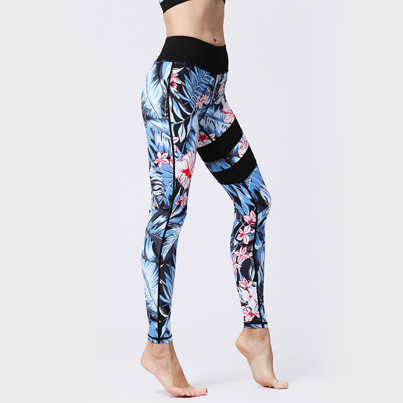 Buddha Stones Flower Petal Leaves Print Sports Exercise Fitness High Waist Leggings Women's Yoga Pants - image 2