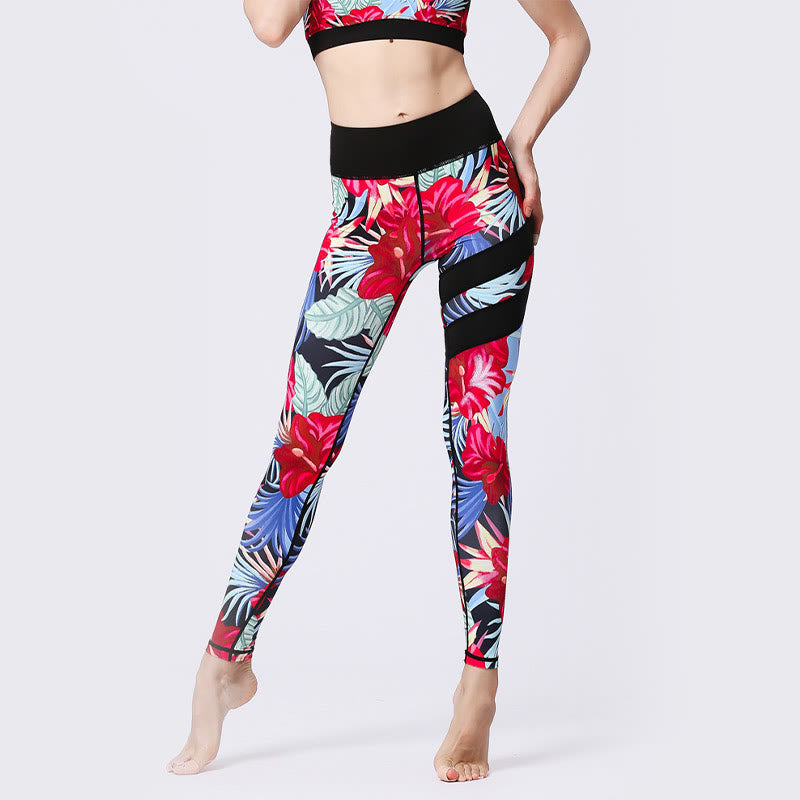 Buddha Stones Flower Petal Leaves Print Sports Exercise Fitness High Waist Leggings Women's Yoga Pants - image 31
