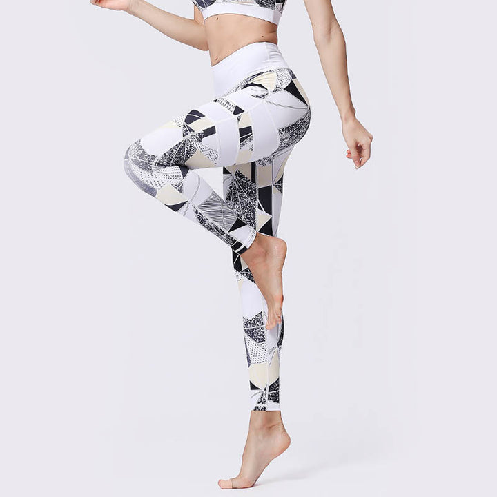 Buddha Stones Flower Petal Leaves Print Sports Exercise Fitness High Waist Leggings Women's Yoga Pants - image 44