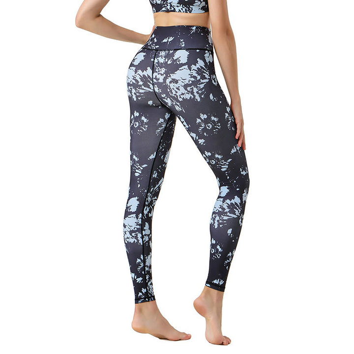 Buddha Stones Spots Maple Leaf Print Sports Exercise Fitness High Waist Leggings Women's Yoga Pants