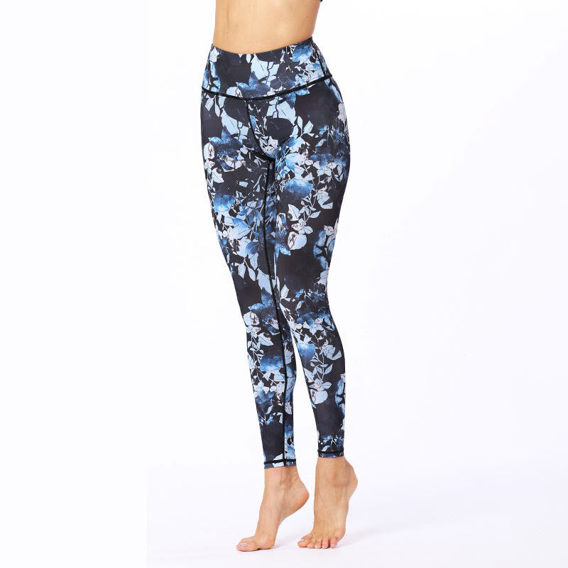 Buddha Stones Simple Leaves Print Sports Fitness Leggings Women's Yoga Pants - image 3