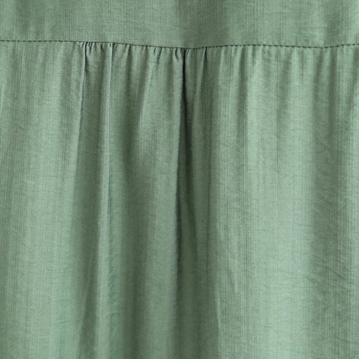 Buddha Stones Small Floral Embroidery V-Neck Half Sleeve Cotton Linen T-shirt Tee - image 7