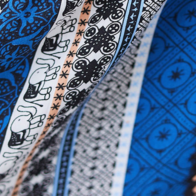 Buddha Stones Black Blue Stripes Short Sleeve Midi Dress With Pockets - image 8