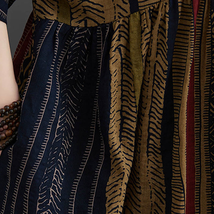 Buddha Stones Boho Geometry Short Sleeve Midi Dress With Pockets - image 7