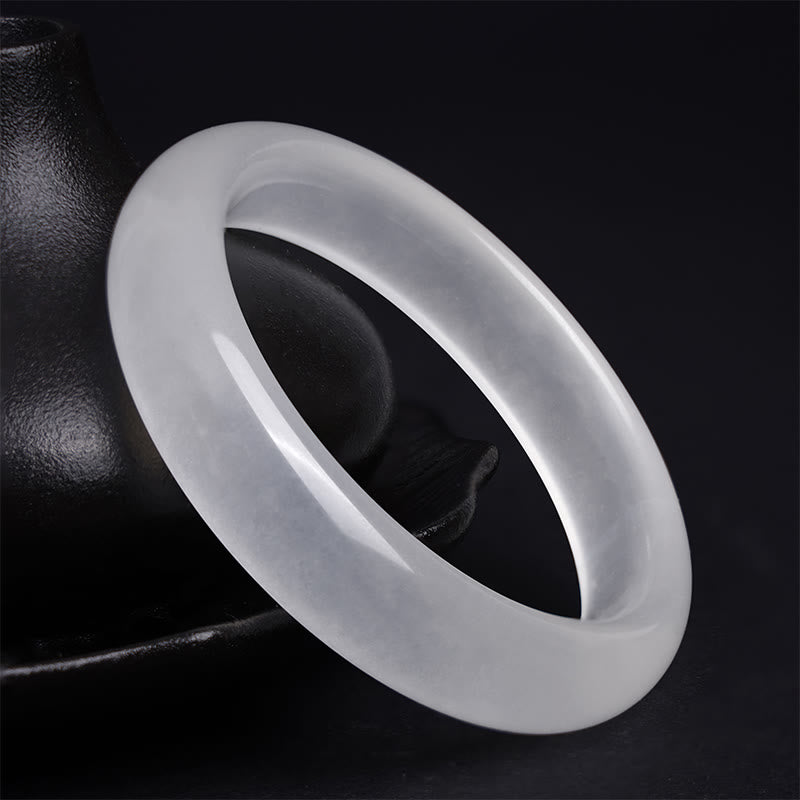 Buddha Stones Natural White Chalcedony Positive Bracelet Bangle - image 3