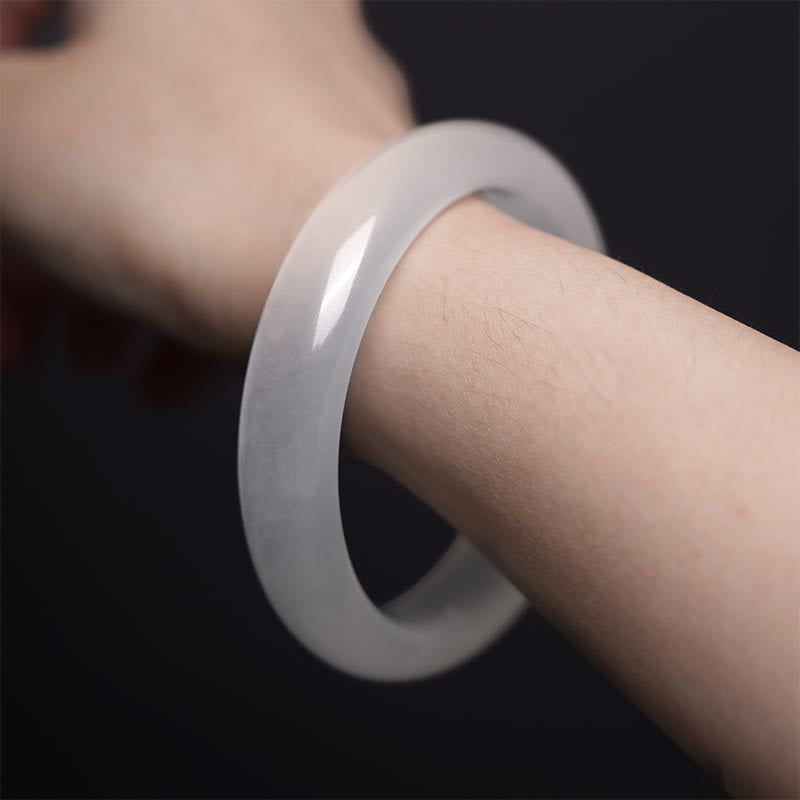 Buddha Stones Natural White Chalcedony Positive Bracelet Bangle - image 4