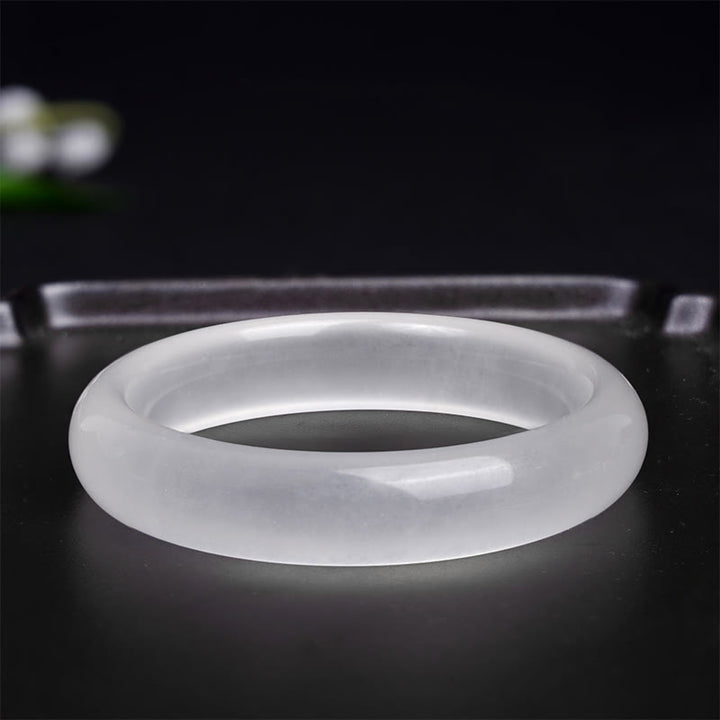 Buddha Stones Natural White Chalcedony Positive Bracelet Bangle - image 2