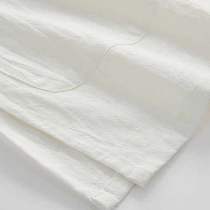 Buddha Stones Chinese Frog-Button Tang Suit Men's Short Sleeve Shirt Cotton Linen Clothing With Pockets - image 4