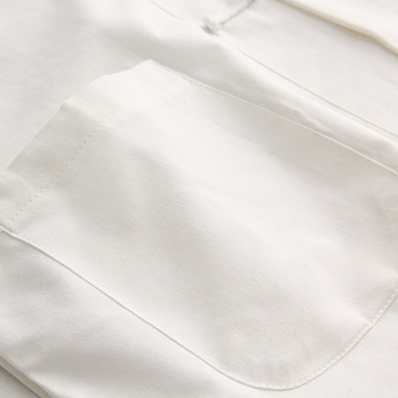 Buddha Stones Chinese Frog-Button Tang Suit Men's Short Sleeve Cotton Shirt With Pockets - image 4