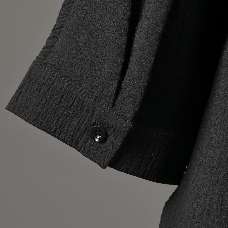 Buddha Stones Casual V-Neck Three Quarter Sleeve Men's Shirt - image 10