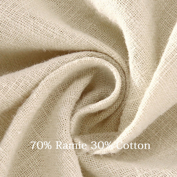 Buddha Stones Men's Solid Color Ramie Linen Drawstring Cropped Pants With Pockets - image 8